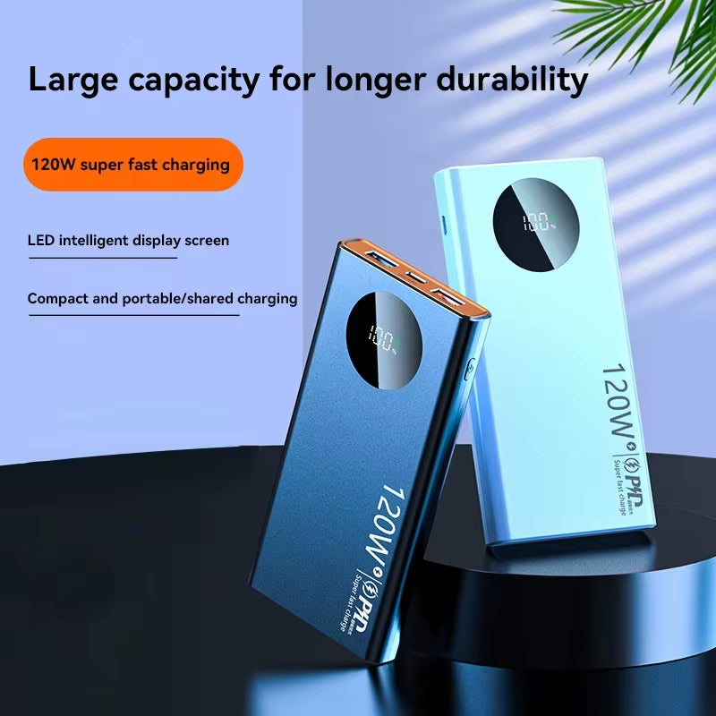 120W 50000mAh High-Capacity Portable Power Bank with Fast Charging Compatibility for iPhone, Samsung, and Huawei - 2024 Edition