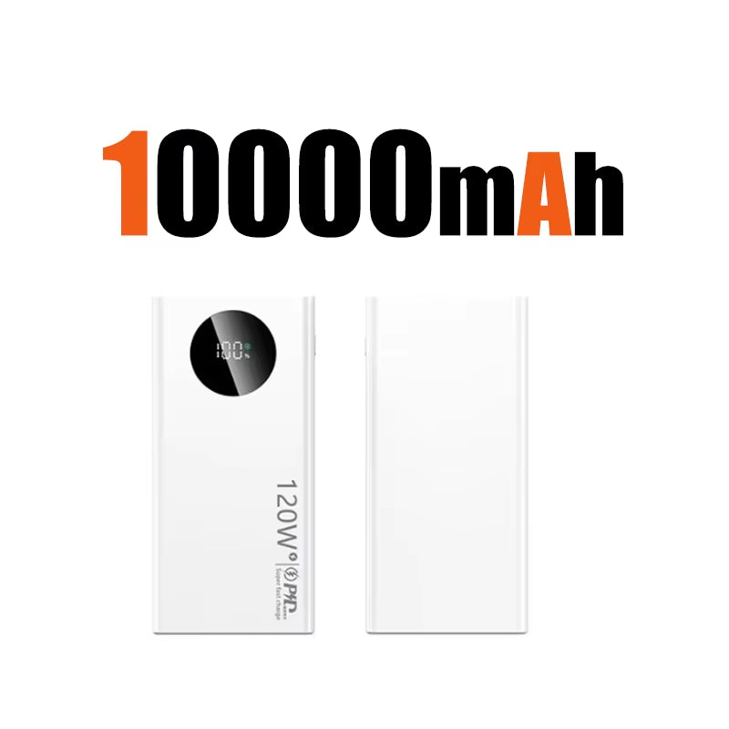 120W 50000mAh High-Capacity Portable Power Bank with Fast Charging Compatibility for iPhone, Samsung, and Huawei - 2024 Edition