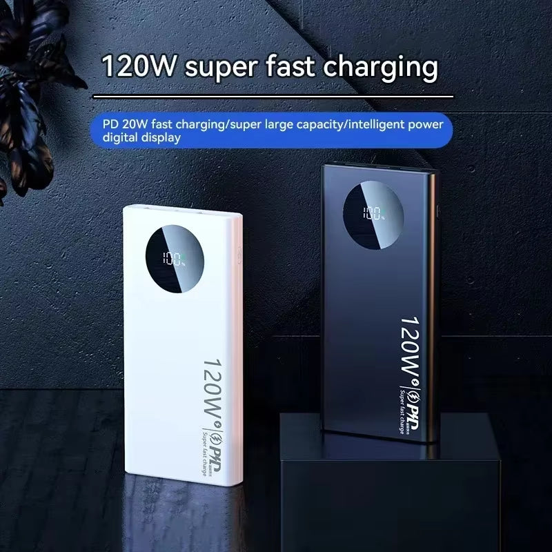 120W 50000mAh High-Capacity Portable Power Bank with Fast Charging Compatibility for iPhone, Samsung, and Huawei - 2024 Edition
